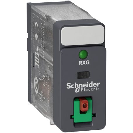 Schneider RXG12B7 Zelio RXG Interfész relé, 1CO, 10A, 24VAC, tesztgomb, LED