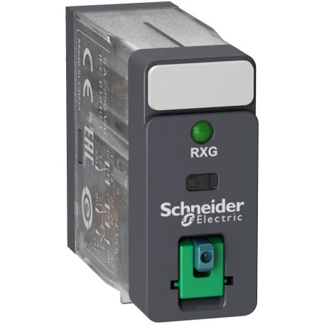 Schneider RXG22BD Zelio RXG Interfész relé, 2CO, 5A, 24VDC, tesztgomb, LED
