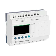   Schneider SR2B202BD LCD kijelzős, 20 I/O, 8 analóg bemenet, tranzisztoros, óra, 24VDC