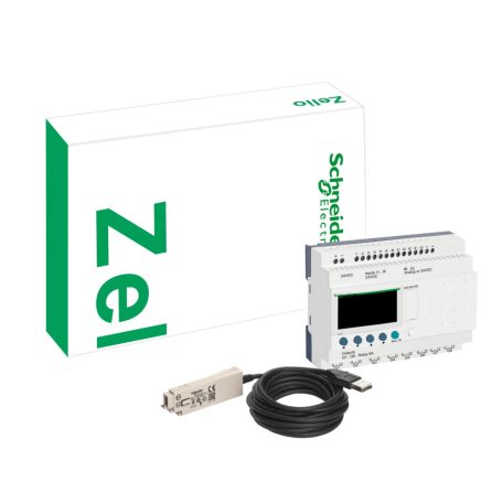 Schneider SR3PACK2BD Zelio Pack 26I/O,24VDC, csatlakozó kábel, CD