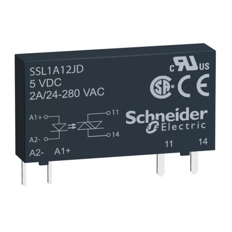 Schneider SSL1A12BDR SSL sorkapocs szilárdtestrelé, pillanat kapcsolás, 1NO, 24...280VAC, 2A, 24VDC