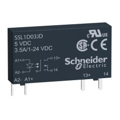   Schneider SSL1D03BD SSL sorkapocs szilárdtestrelé, DC kapcsolás, 1NO, 1…24VDC, 3,5A, 24VDC