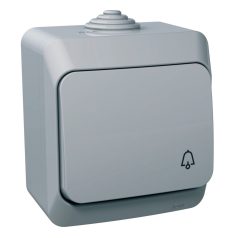   Schneider WDE000612 CEDAR PLUS Egypólusú nyomó, csengőjellel, IP44, szürke