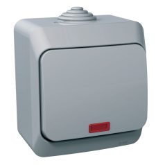   Schneider WDE000661 CEDAR PLUS Váltókapcsoló, jelzőfénnyel, IP44, szürke
