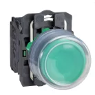 Schneider XB5AP31 Harmony komplett műanyag nyomógomb, Ø22, gumisapkás, kiálló, visszatérő, 1NO, zöld