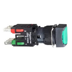   Schneider XB6CA31B Harmony XB6 Ø16 komplett nyomógomb, szögletes, zöld