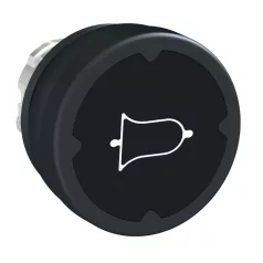   Schneider ZB4BC28001RA Harmony fém durva környezeti nyomógomb fej,Ø22,fekete,elforgatott csengő jel