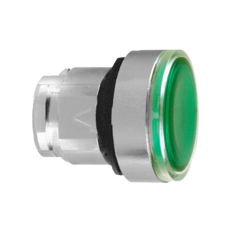 Schneider ZB4BH033 Harmony fém világító nyomógomb fej, Ø22, nyomó-nyomó, zöld