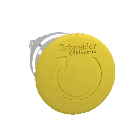 Schneider ZB4BS55 Harmony fém nyomógomb fej, Ø22, Ø40 gombafejű, forgatásra kioldó, sárga