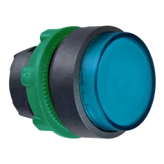   Schneider ZB5AH63 Harmony műanyag világító nyomógomb fej, Ø22, nyomó-nyomó, kiemelkedő, kék