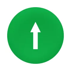   Schneider ZBA7335 Harmony Ø22 nyomógomb zöld tető jelölt nyíl, kettősfejű készülékhez