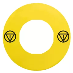   Schneider ZBY9140T Harmony sárga köralakú felirati tábla,Ø60,vészleállítóhoz