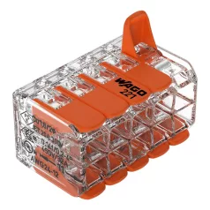   WAGO 221-420 COMPACT vezetékösszekötő rugós minden vezetéktípushoz 10 x 0,2-4 mm2 átlátszó