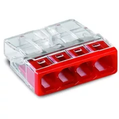   WAGO 2273-204 KOMPAKT vezetékösszekötő, tömör vezetékeknek, max 2.5 mm2, piros