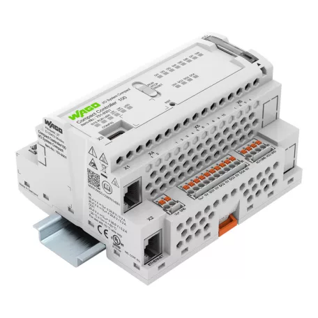 WAGO 751-9301 Kompakt vezérlő 100; 8DI 4DO 2AI 2AO 2NI1K/PT1K 1RS485; 2 x ETHERNET; SD