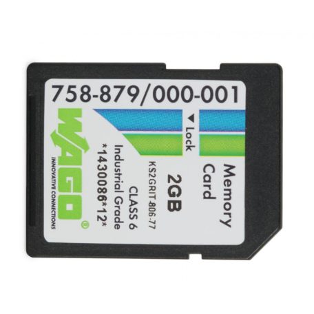 Wago 758-879/000-001 Memóriakártya SD, SLC-NAND, 2 GByte, Hőmérséklet: -40-től 90 °C-ig