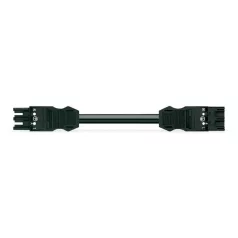   WAGO 771-9993/006-401 Előre összeszerelt átkötőkábel, Aljzat/dugó, 3 pólusú, 1.5 mm², 4 m, fekete #